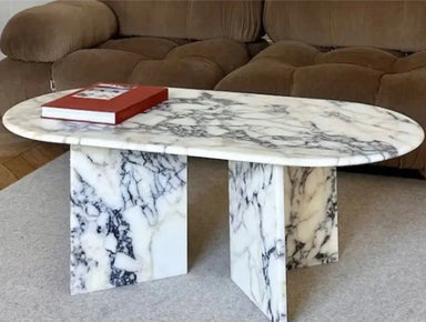 Luxury Calacatta Viola Natural Marble Round Stone Coffee Table