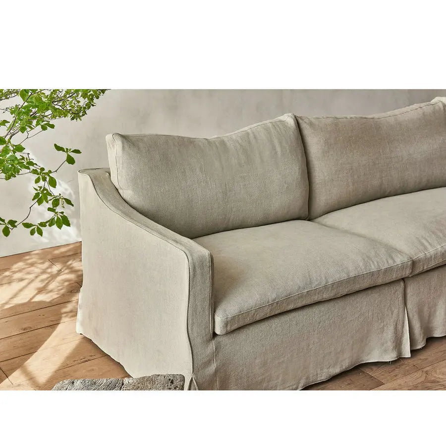 Luxurious Cloud I-Shaped Feather Down Slipcovered Sectional Sofa