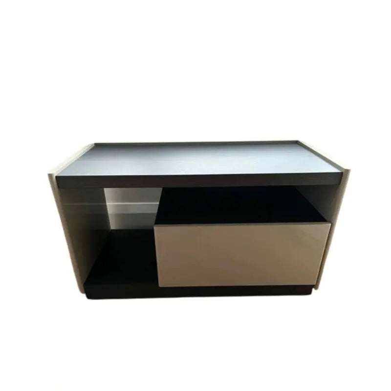 Nordic Modern Luxury Bedside Table with Drawers - Smoke Oak Wood Veneer Nightstand