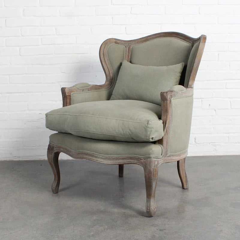 Elegant French Wooden Carved Armchair for Living Room, Wedding, or Accent Piece