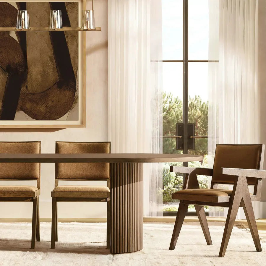 Luxury Postmodern American Style Solid Wood Rectangular Dining Table