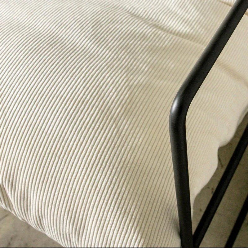 Modern Metal Frame Corduroy Chaise Lounge Chair: Stylish Living Room Seating