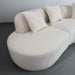 Luxurious White Boucle Upholstered L-Shape Sectional Sofa Chaise for Modern Living