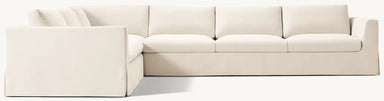 Modern Luxury Solid Wood Modular L-Shape Sofa - Woven Fabric, Comfortable Living Room