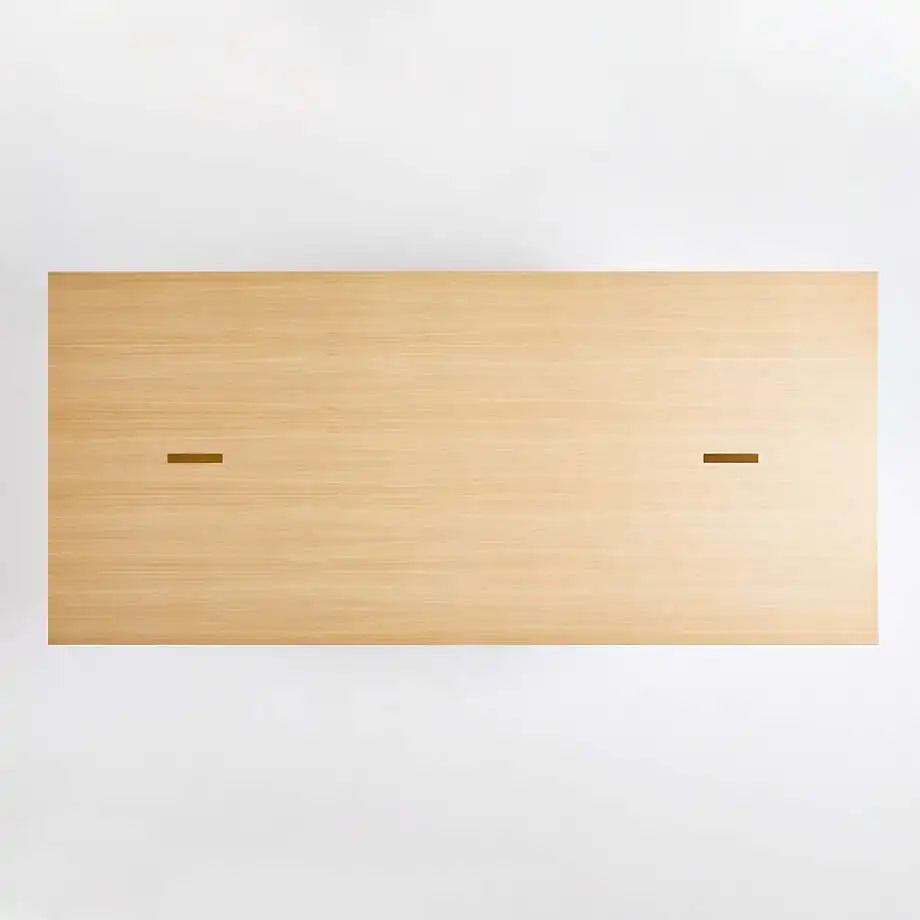 Modern Natural Oak 10-Seater Dining Table with Elegant Gold Metal Legs