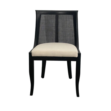 Elegant French Solid Oak Dining Chair with Rattan Cane Back for Wedding & Home