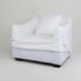 Chic White Linen Upholstered Armchair: Removable Slipcover, Solid Wood Frame, Single Sofa