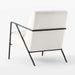 Modern White Occasional Chair Forged Metal Frame Living Room Accent