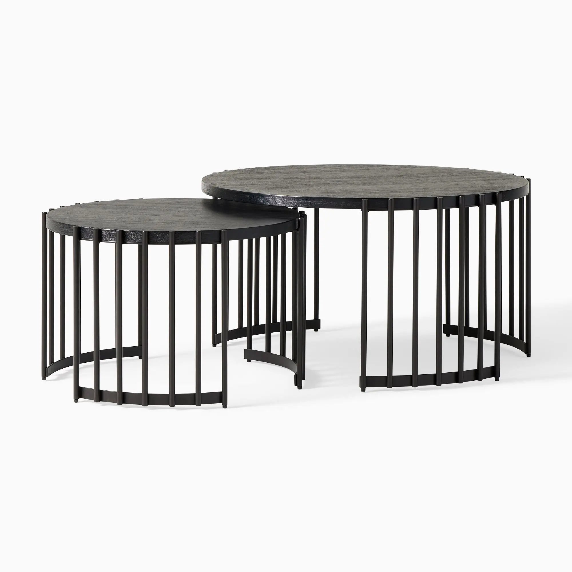Elegant Natural Wood Nesting Coffee Table Set for Living Room Decor