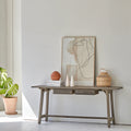 Rustic Recycled White Pine Boat Wood Console Table, Natural Finish, Retro