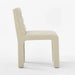 Chic Nordic Channel Tufted Velvet Dining Chair, Upholstered White, Modern Wood Frame