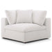 Luxurious White Corner Accent Chair Sofa with Down Feather Cotton Cushions