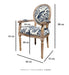 Elegant French Louis Arm Chair: Linen Upholstered, Solid Oak Wood, Antique Style