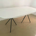Modern Extendable Dining Table: Matte White Lacquer, Oak Veneer Top, Metal Base