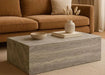 Elegant Tostone Grey Silver Travertine Coffee Table for Modern Living Spaces