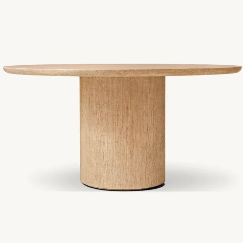 Customizable Veneered Solid Wood Round Dining Table — Woven Space