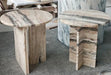 Elegant Tiramisu Beige Natural Stone Modern Side Table for Living Room