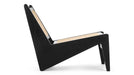 Modern Natural Rattan Cane Lounge Chair, Oak Frame, Backrest, Living Room Accent