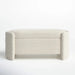 Elegant White Boucle Storage Bench Wooden Upholstered Living Room Foot Stool