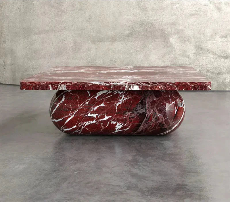 Elegant Waterproof Natural Black Marble Rectangle Coffee Table for Living Room