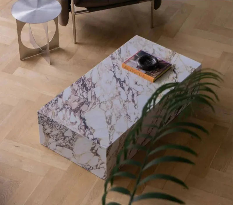 Luxury Oval Calacatta Viola Marble Coffee Table for Elegant Living Rooms