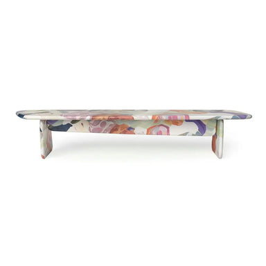Vibrant Lacquer Fiberglass Coffee Table & Solid Wood Living Room Bench