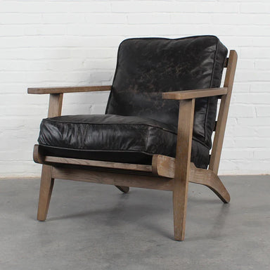 Elegant French Country Solid Oak Leather Recliner Leisure Chair