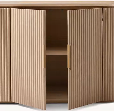 Modern Luxury Solid Oak Wood Sideboard Cabinet with 4 Drawers