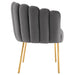 Luxurious Channel Tufted Velvet Armchair Modern Dining Chair Accent Seating