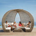Premium All-Weather Round Rattan Sun Bed for Commercial Outdoor Projects