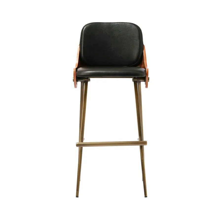Modern Velvet Upholstered Metal Industrial Bar Stool for Kitchen