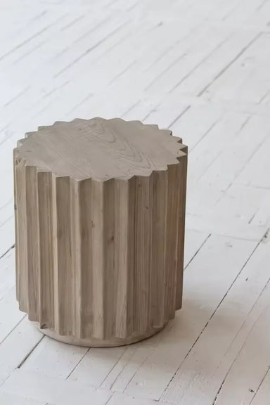 Versatile Modern Recycled Pine End Table Stool - Chic Mega Grey Finish