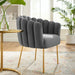 Luxurious Channel Tufted Velvet Armchair Modern Dining Chair Accent Seating