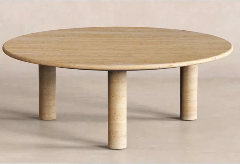Luxurious Oval Natural Travertine Coffee Table for Contemporary Home Decor