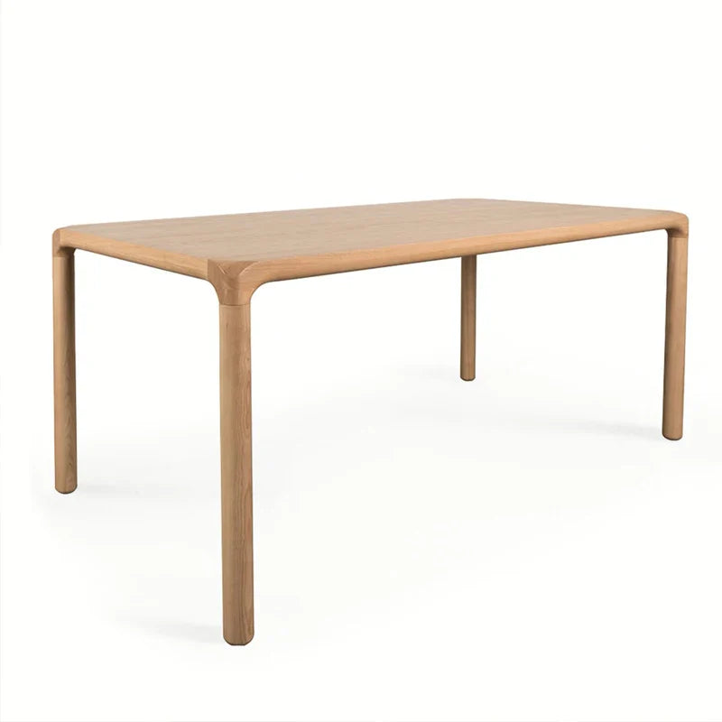 Modern Solid Oak Wood Dining Table, Custom Black Finish, Durable Home Desk