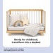 Convertible Natural White Slats Baby Crib Toddler Bed Daybed with Mattress