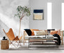 Chic Boho Black Natural Rattan Cane Back Daybed Sofa with Cushion Cover