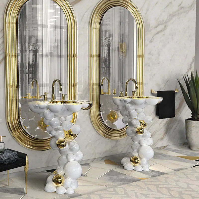 Modern Gold Stainless Steel and Marble Luxury Entrance Console Table