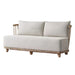 Luxury Weathered Solid Teak Wood Outdoor Garden Sofa with Plush Linen Cushions