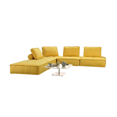 Contemporary Modular Fabric Sectional Sofa with Removable Backrests for Living Room