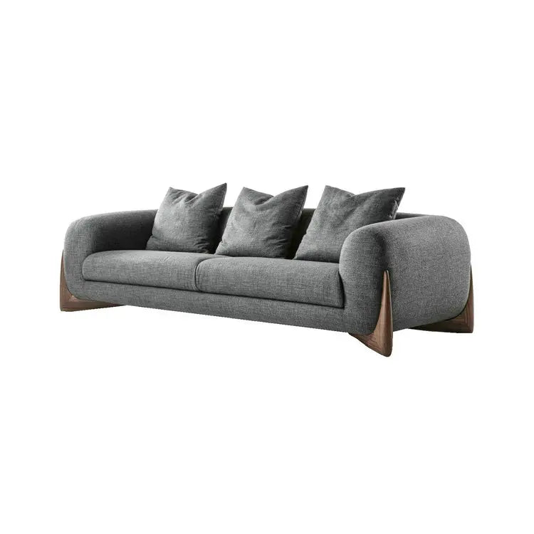 Modern Italian Designer Three-Seater Boucle Fabric Sectional Living Room Sofa
