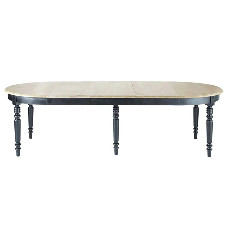 Elegant French Country Solid Oak Extendable Oval Dining Table - Farmhouse Design