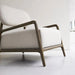Stylish Modern White Linen Oak Frame Living Room Accent Occasional Chair