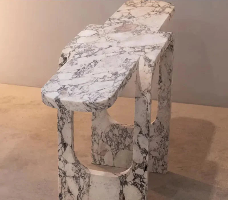 Luxurious Natural Calacatta Viola Marble Console Table for Elegant Living Spaces