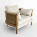 Modern Natural Rattan Wood Frame Armchair for Living Room Occasional Seating