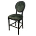 French Classic Solid Oak Louis Velvet Bar Stool Dining Chair