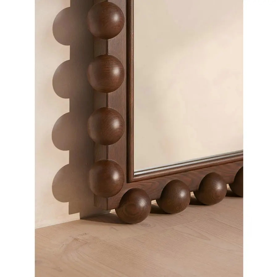 Elegant French Retro Wood Floor & Wall Mirror - Decorative Accent Mirror