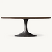 Elegant Oval Dining Table, Solid Wood Veneer, Custom Sizes, Modern Farmhouse Style