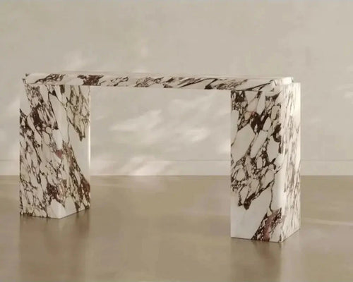 Elegant Calacatta Viola Marble Console Table for Entryway Living Room Decor