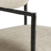 Modern Forged Metal Dining Chair: Pewter Frame, Linen Upholstery